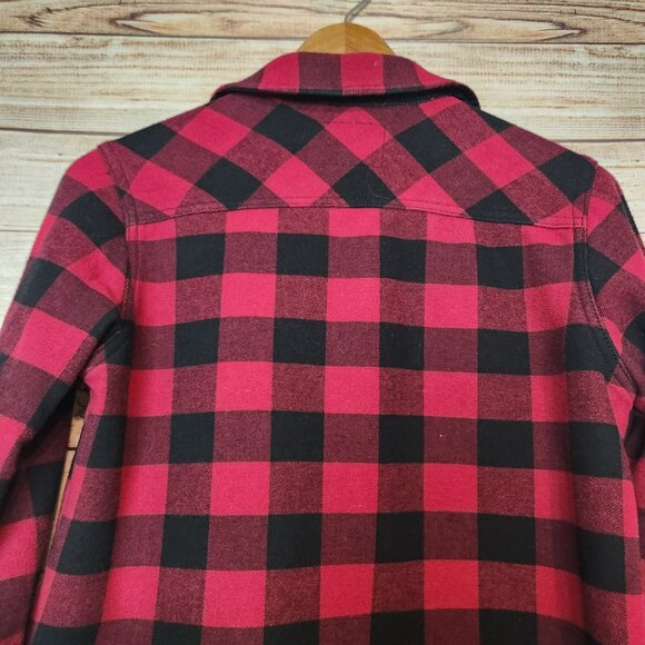 Orvis Jacket Women's Size Small Black Red Plaid Snap Button Front Buffalo Check - Picture 12 of 16